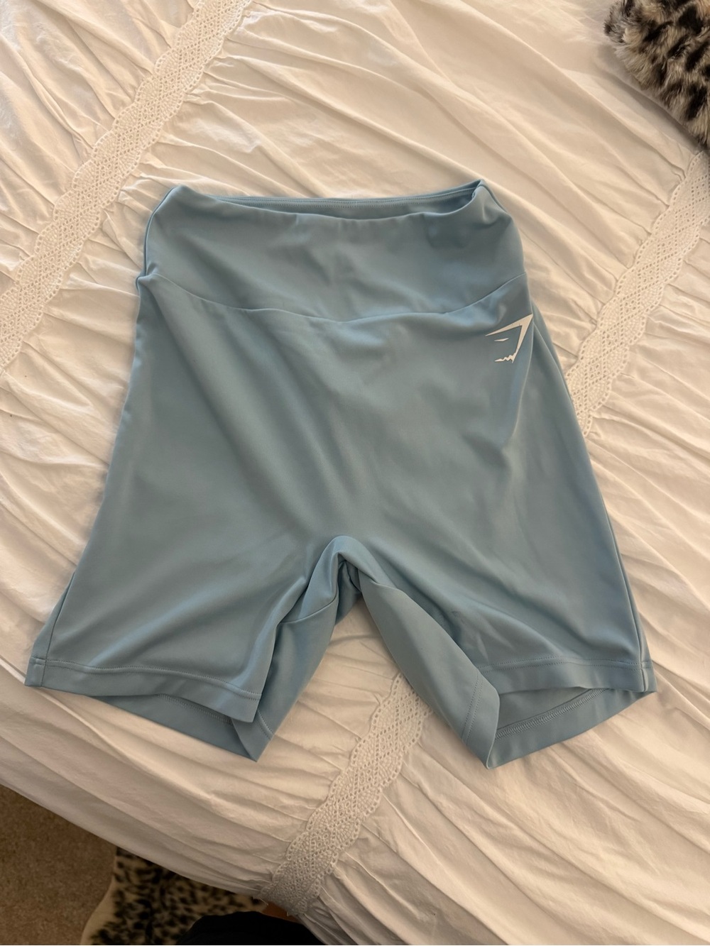 Gymshark Light Blue High-Waist Bike Shorts